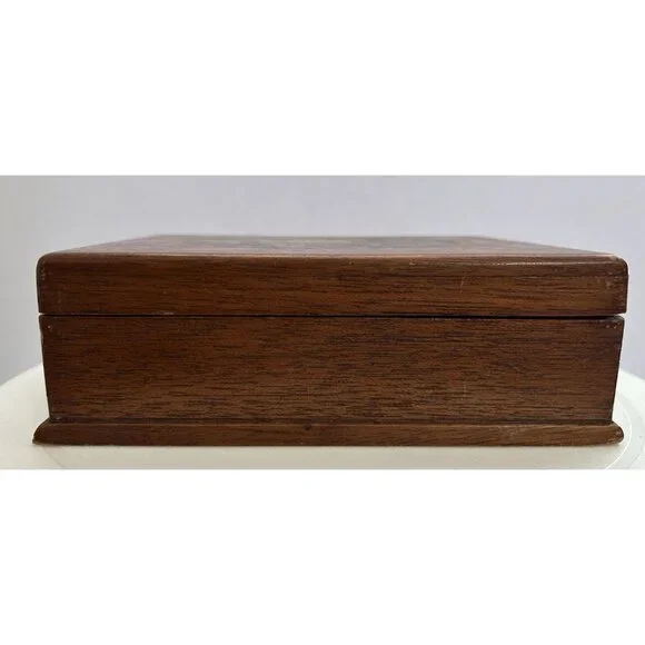 Vintage Wooden Jewelry Keepsake Trinket Box Floral Grandmacore Cottagecore 7"x5" - Picture 5 of 10